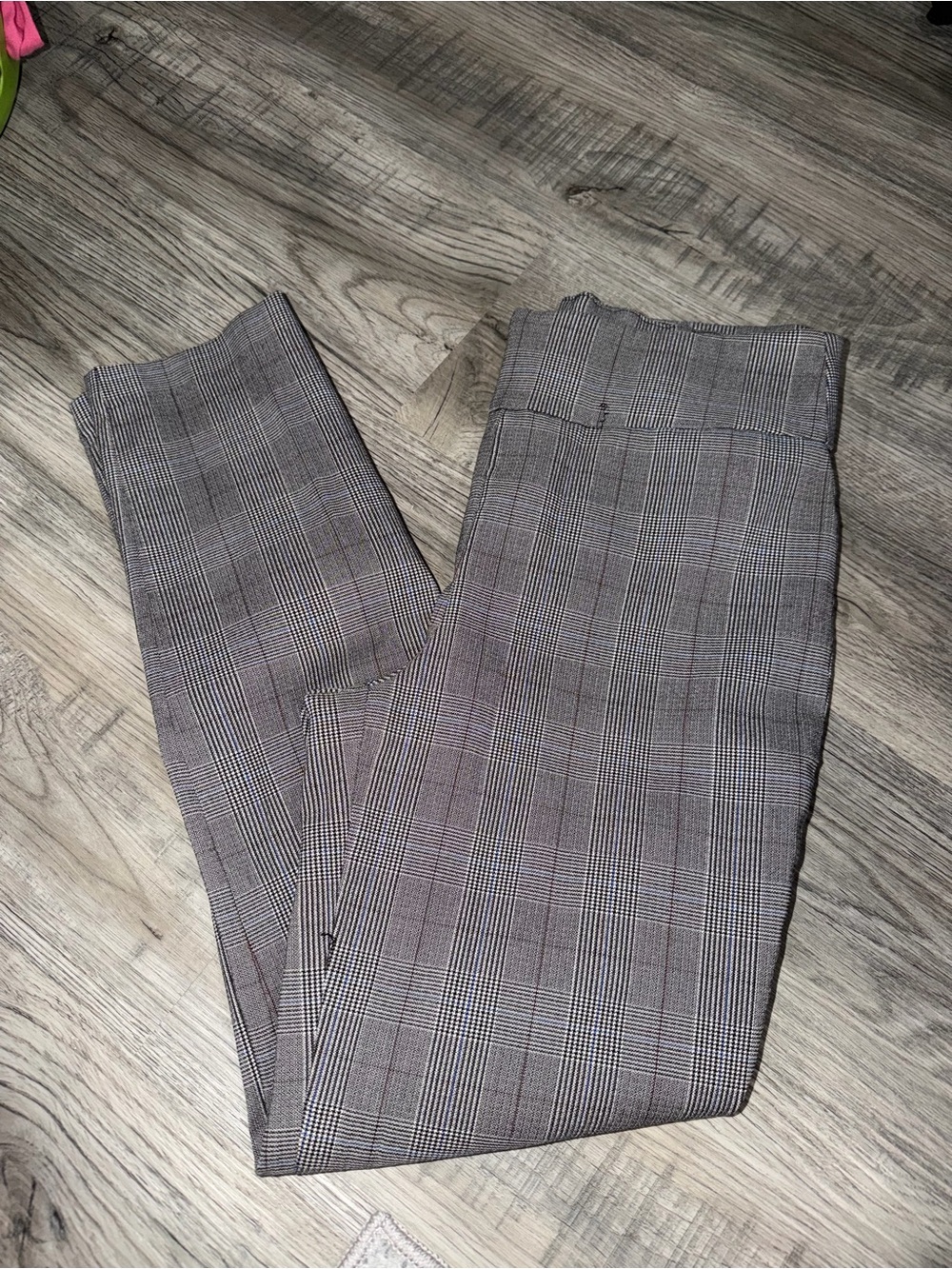 Plaid Slim Dress Pants - Gray Tone